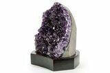 Deep Purple Amethyst Geode With Wood Base - Uruguay #364433-2